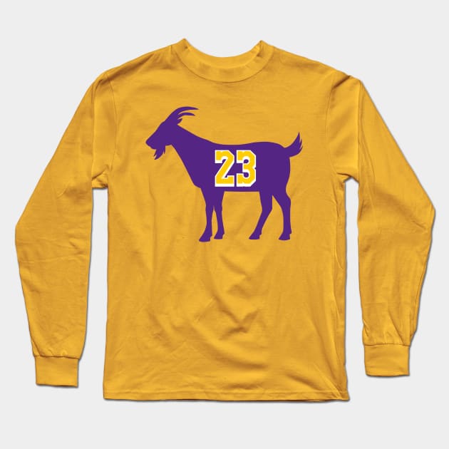 Los Angeles GOAT - number 23 - Purple Long Sleeve T-Shirt by BuzzerBeater00